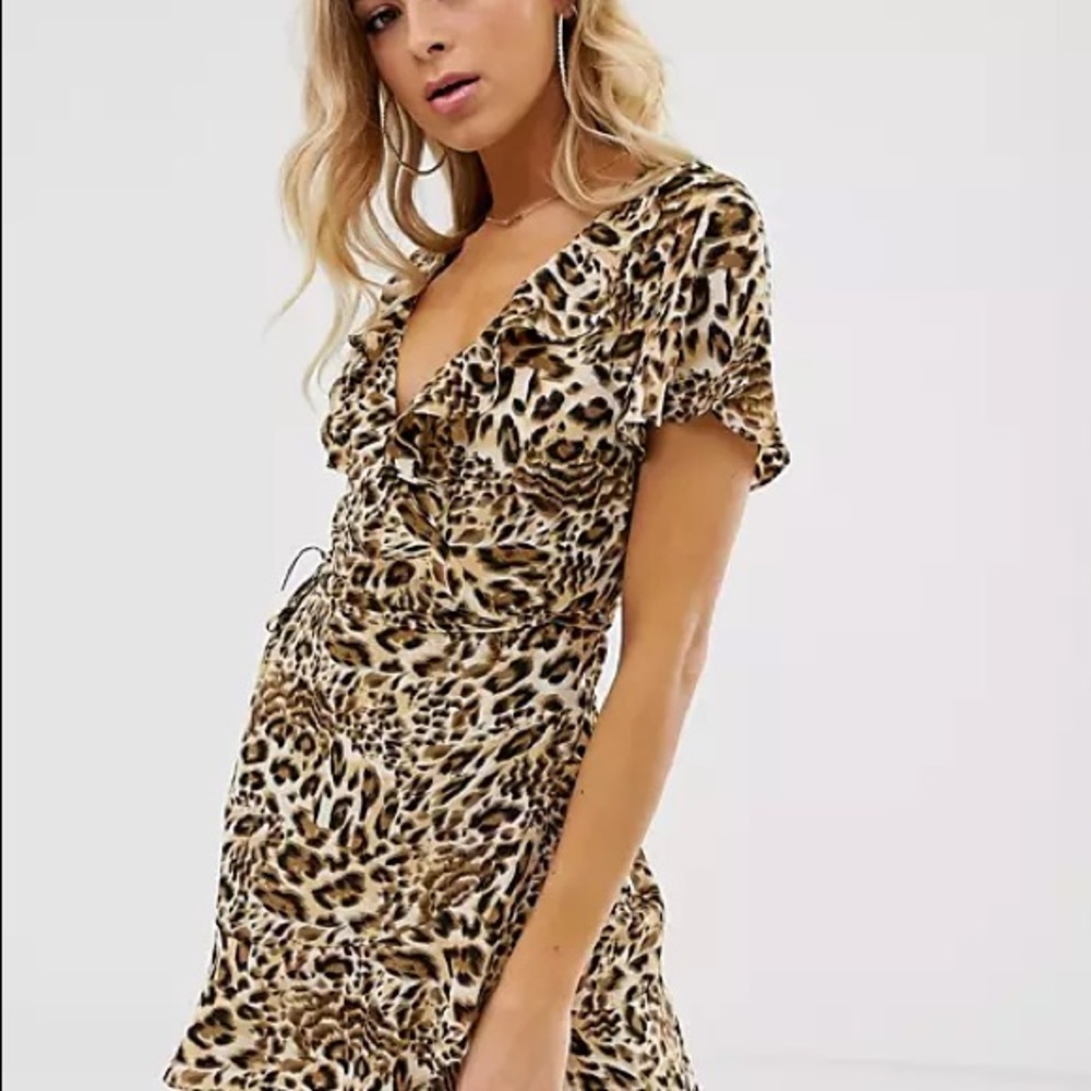 NWT ASOS Leopard Print Wrap Dress